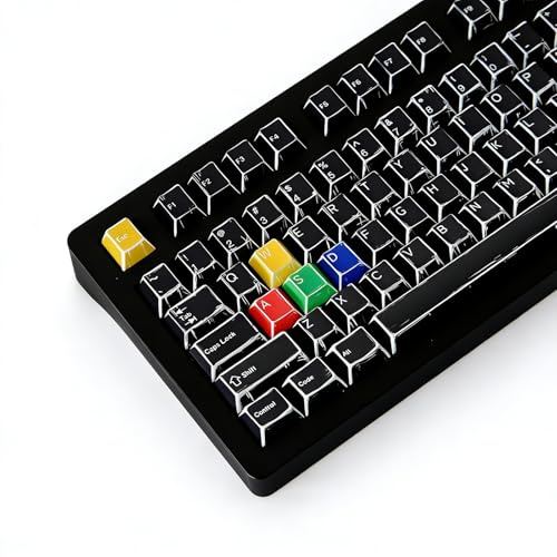Lot de 151 touches noires manga PBT Dye Sub Cherry Profile pour clavier Wooting 61/65/87/104/108 Cherry MX Switches