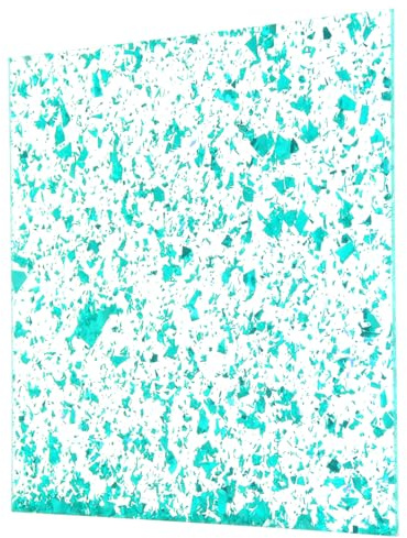 sourcing map Cyan-Glitzer-Acrylplatten, 0,3 cm Dicke, 30,5 x 30,5 cm, transparente, glitzernde PMMA-Kunststoffplatten, extrudierte Rohlinge, Acryl zum Laserschneiden und Gravieren, Basteln, 1 Stück