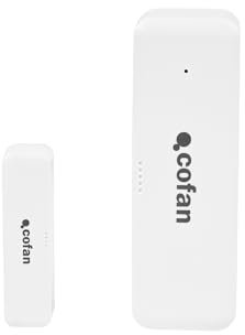 Cofan Sensor de puerta WiFi | Sensor de ventana inteligente | Funciona con aplicación Smart Life o Tuya | Sistema de seguridad compatible con Alexa y Google | Color: blanco | Protección antirrobo