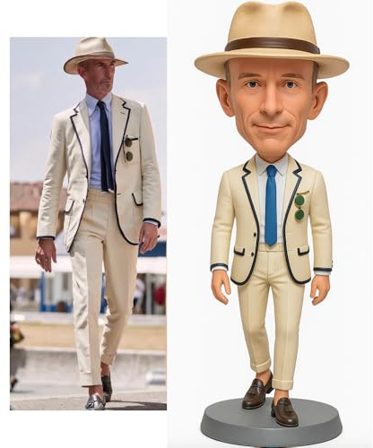 Gentleman Wackelkopf – individuell geformtes Geschenk für Vater, Bräutigam, Lehrer im Ruhestand oder langjähriger Freund, handgefertigte Öko-Tonfigur für Vatertag, Trauzeugen Geschenk oder