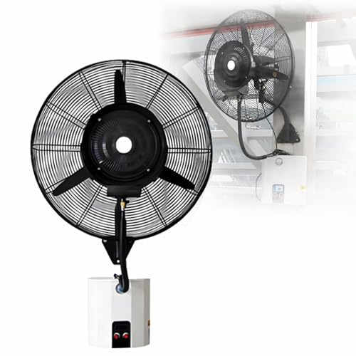 Genérico Ventilador Pared Wall Mounted Fan con Agua Ventilador Nebulización, 3 Velocidades Patio Ventiladores Deposito Agua 15L Ventiladores para Bares(26in/650mm)