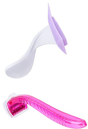 ADOCARN Damen Intimrasierer Satz Kleiner Bikini Trimmer Silikon Flexibel Hautschonend mit Formschablone Zufällige Farbe