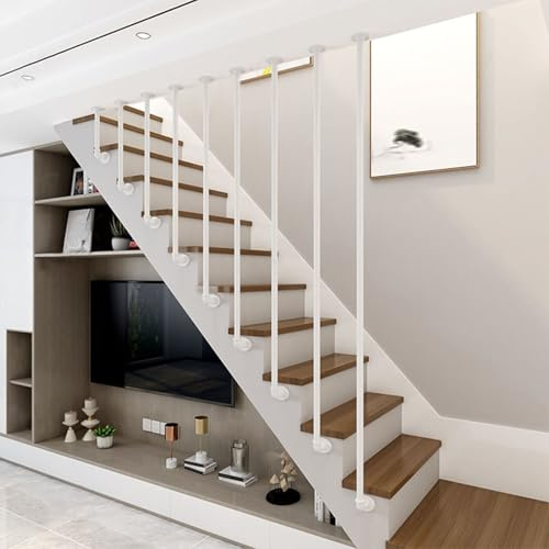 Pasamanos de Escalera de 30-150 cm, Antideslizante, Redondo, de Tubo, con Montaje Lateral, parapeto de transición para escalones Interiores y Exteriores.(80cm)