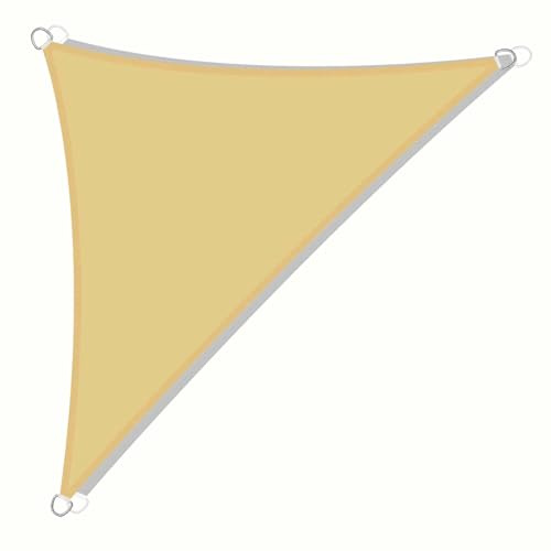 Tenda parasole a vela triangolare destra impermeabile, 3 x 3 x 4 cm, colore beige, protezione UV al 95%, copertura ombreggiante per terrazze e giardini