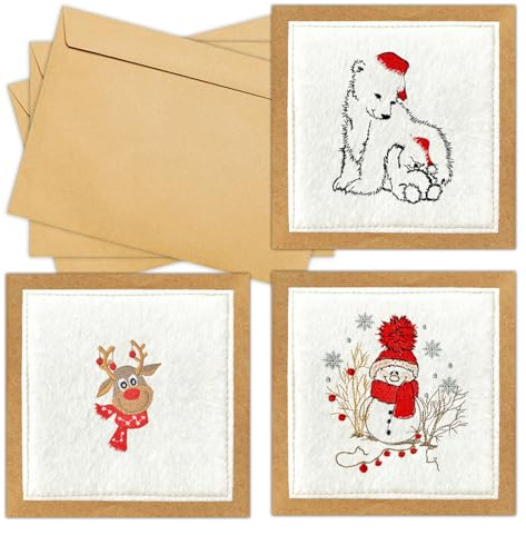 Oizemori Filz Liebeskarten Set Love Cards Grußkarten mit Umschlag | Kleine Kraftpapier Karten zum Basteln, romantische Paar Geschenke für Partner, Freund & Frauen
