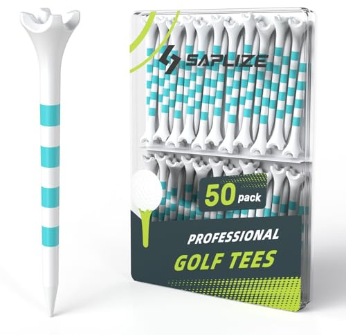 SAPLIZE Golf Tees Plastik 50 Stück (83mm), Ultra haltbare und stabile Golf Tees, Reduziert Reibung und seitliche Golf Tees Kunststoff