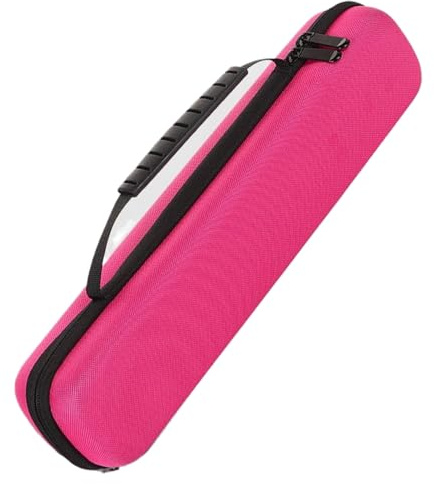 Flötenetui – wasserdichte EVA-Beutel mit hoher Dichte, Glätteisen, Lockenstab Styler, Tragetasche – für Musikliebhaber, Blockflöten, Frauen, Reisende, hot pink, Refer to description, Unisex