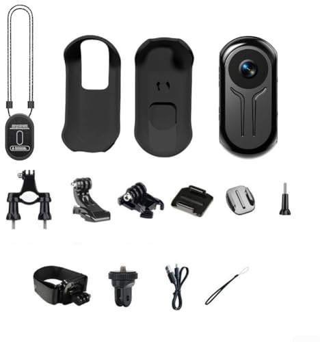 Minicámara compacta de 1080P, para visión portátil, cámara de acción (negro)