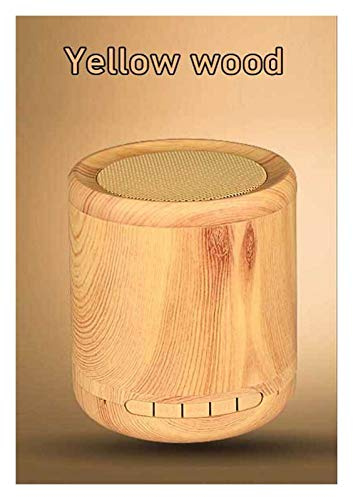 Wood Grain Portable Wireless Speaker Vintage Mini Bluetooth Speaker With Mic Support TF Card FM Radio(Yellow Wood)