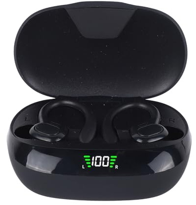 Bewinner HD sans Fil écouteurs Stéréo Surround Son écouteurs pour des Appels Clairs Sport Casque Noir 2 Pièces