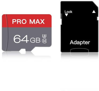 64GB Micro SD Card with Adapter High Speed Memory Card C10 A1 Memory TF Card for Camera/Dash Cam/Smartphone/Tablet/Drone