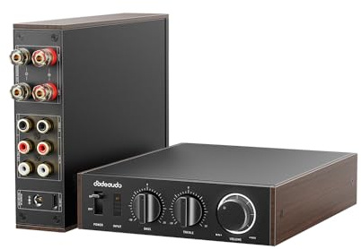 JadeAudio Level 1 Desktop HiFi Bluetooth LDAC Amplifier, 2×300W Class D Amp, USB/Coax Input, Subwoofer Output, Stereo Amplifier for Home Theater/Computer/Speakers with 48V Power Supply(Black)