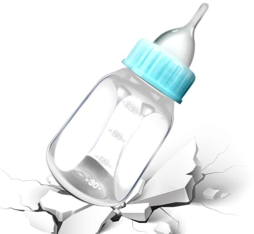 Botella de leche para gatitos | Botella de lactancia para mascotas de 120 | ml con pezón de silicona y escala transparente | Pezones de gatito para lactancia, biberones para cachorros para leche de