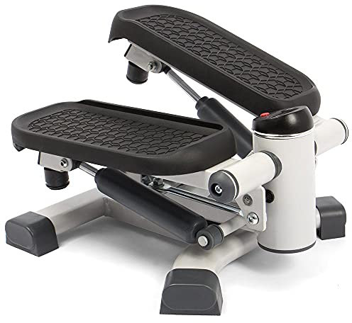 SportPlus 2-in-1 Mini-Stepper mit patentierter Umschalttechnik, Swing-Stepper und Auf-und-Ab-Steiger in einem Gerät, bis 100kg, verschleißfreie Hydraulik-Zylinder