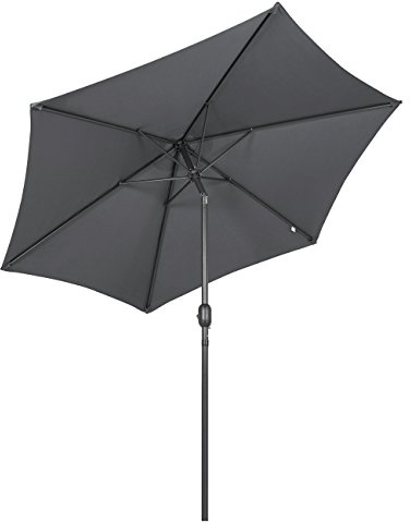 Sekey® Sonnenschirm Ø 270 cm Marktschirm Gartenschirm Terrassenschirm Grau Rund Sonnenschutz UV50+
