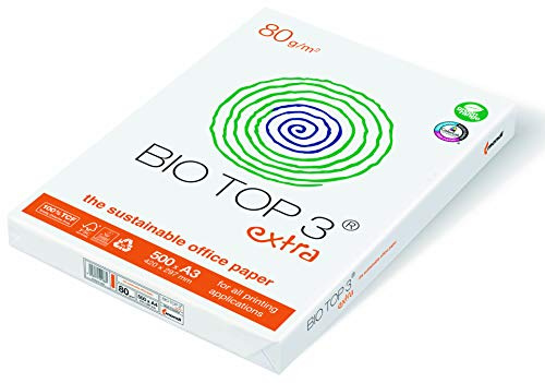 Drucker-/Kopierpapier Premium Bio Top 3 extra: 80 g/m², DIN-A3, 500 Blatt, FSC, matt, weiß