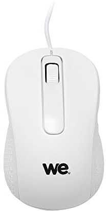 WE Souris Filaire 1200 DPI Connexion USB - Ultra-Léger Ambidextre - Compatible avec PC/Mac - Blanc