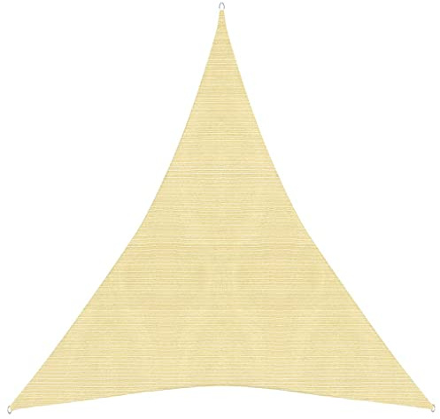 vidaXL Toldo de Vela Parasol Lona Protector Solar Persianas Sombra de Patio Jardín Terraza Balcón Parque Exterior HDPE Beige 160 g/m² 5x6x6 m
