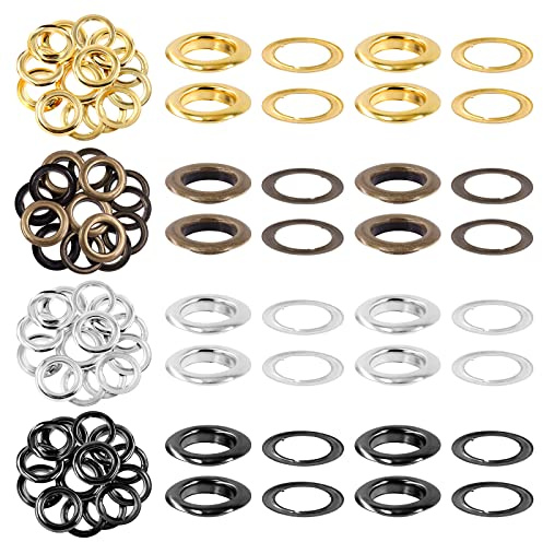Glarks 32pcs 25mm 4 couleurs métal épaississant oeillet avec rondelle kit pour cuir, goudron, toile
