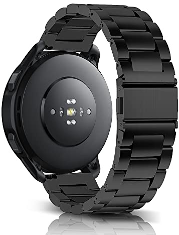 22 mm Metall Armband für Amazfit Balance 3/2/Balance Ultra/T-Rex 3 Pro 48mm | Amazfit Active Max/Amazfit Bip Max/Bip 6/5/5 Unity/Cheetah 2 Ultra/Cheetah Pro Uhrenarmband, Edelstahl Ersatzband, Schwarz