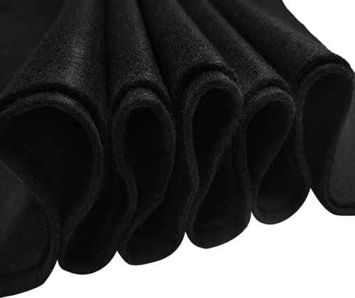 Jtnohx Filz, 1,4 mm dicker Bastelfilz, 90x90cm Filzstoff, Weicher Farbe Filz für Kunst- und Bastelprojekte (Schwarz)