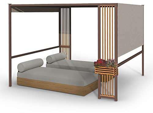 Blumfeldt Pergola, Pavillons Wasserdicht, Stabil & Winterfest, Windichte Aluminium Pergola Freistehend, Terrassenüberdachung Gazebo, Metall-Pavillon mit 1,5W Solar-LEDs, UV50+, Pergola 3x3 m