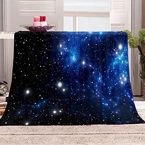 Boceoey Decke 200x200 Blauer Sternenhimmel Kuscheldecke Flauschig - Weich Warme Fleecedecke für Bett Couch - Wohndecke als Couchdecke Bettüberwurf Tagesdecke Campingdecke