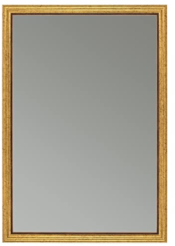CLAMARO Oskar Wandspiegel Barock, Gold Antik Braun, Holzrahmen, 40 x 80 cm