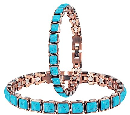 3500 Gauss Lady Arthritis Magnetfeldtherapie-Schmuckset, lindert wirksam Arthritis und Fersenschmerzen, hat leichte Schlankheits- und Lymphdrainageeffekte (Armband + Fußkettchen) (C)