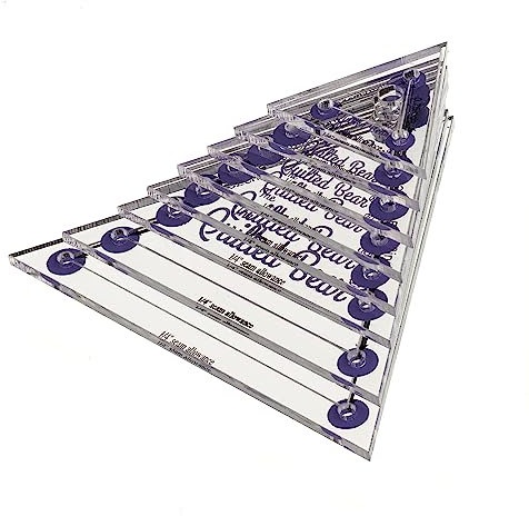 The Quilted Bear 8 rutschfesten transparenten Acryl-Schablonen – zum Nähen, Quilten, Patchwork, Basteln, Nählineal – 4 Formen erhältlich, 0,75–3 Zoll, präzise und langlebig miy Nahtzugabe. (Dreieck)