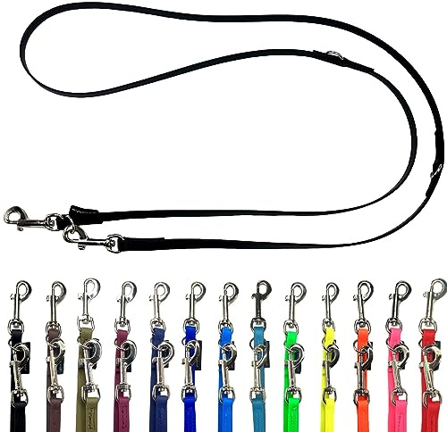 Biothane Hundeleine kleine Hunde/große Hunde verstellbar 2m / 2,40m / 2,80m / 3,50m / 5m SILBERNER Haken 9mm / 13m,m / 16mm (2m X 9mm, Schwarz)