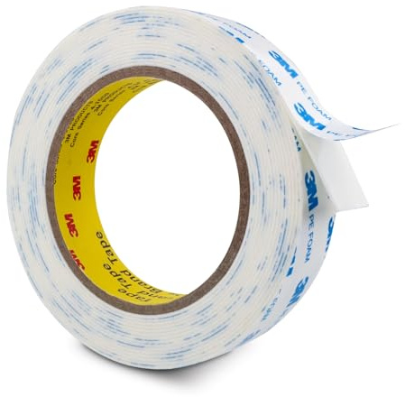 3M Nastro Biadesivo Extra Forte in Schiuma PE 25 mm × 5 m 1,1 mm Spessore | Nastro in Tessuto Resistente, Impermeabile per Interni ed Esterni, Fissaggio di Oggetti Immagini