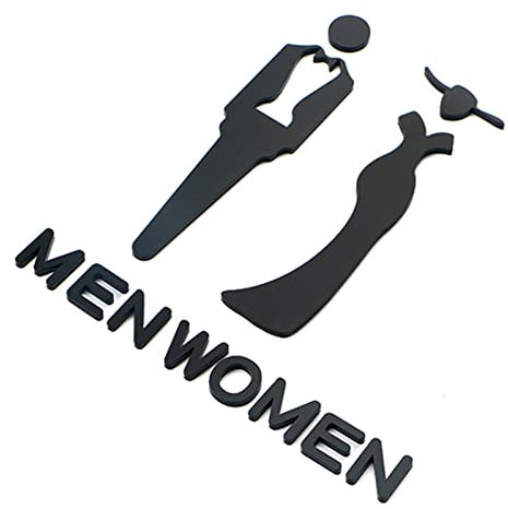 Toilettenschild für Damen und Herren, Unisex-Badezimmer-Türschild, Toilettenschild, WC-Schild, Dekoration, für Büro oder Geschäft und Restaurant, Outdoor & Indoor (A 30 x 19 cm)