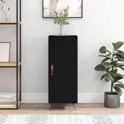 HETFTJN Sideboard, Apothekerschrank Barschrank Mehrzweckschrank Schuhschrank Schmal Geeignet für Flur Entrance Badezimmer Dorm Schwarz 34,5x34x90 cm Holzwerkstoff