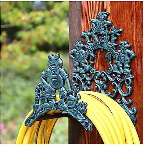 Schlauchhalter Hochleistungs-Gartenschlauchhalter aus Gusseisen, wandmontierter Wasserschlauchhalter, wandhängender Schlauchhalter, Schlauchaufroller-Aufbewahrung, Metallschlauchständer Gartenschlauch
