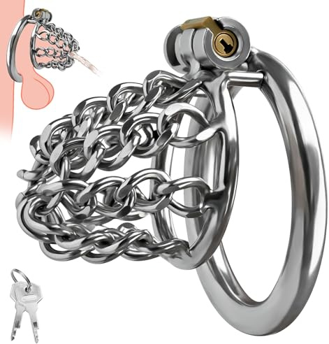 SXOVO Metall Peniskäfig Männer Chastity Cage Edelstahl Keuschheitskäfig Herren Extrem BDSM Spielzeug (Ring 50mm)
