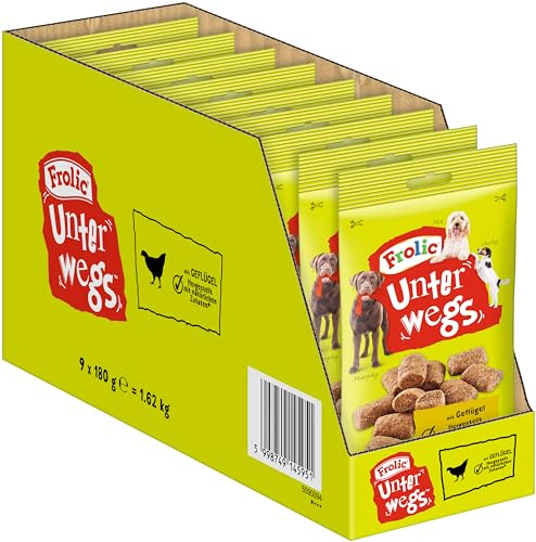 Frolic Hundesnacks UNTERWGS im Beutel mit Geflügel 9x180g