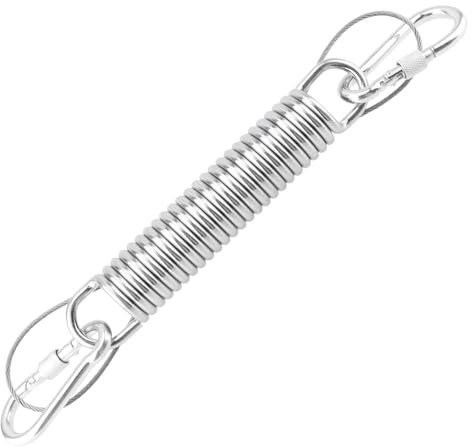 MUNGHOK Molla oscillante da 200 mm per Poltrona sospesa, Set di Molle in Acciaio con Corda Metallica e 2 moschettoni, Molla di Sospensione in Acciaio Inox per Poltrona sospesa, Sacco da Boxe Halterun