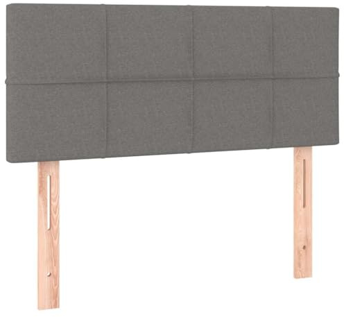 Myheimly Kopfteil Bettkopfteil mit Holzbeinen, Höhenverstellbar Polsterkopfteil für Bett, Betthaupt Bettzubehör Schlafzimmer Dunkelgrau 90x5x78/88 cm Stoff Niedrig