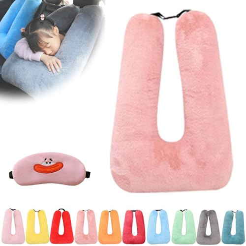 Oreiller de voiture de voyage pour enfants, coussin de siège de voiture, coussin de soutien de la tête et du corps, oreiller en forme de U pour voyage, aide au sommeil pour adultes et enfants pour les