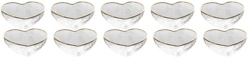 ABOOFAN 10pcs Heart Glass Bowl Multipurpose Bowl for Cereals Salads Fruits Desserts
