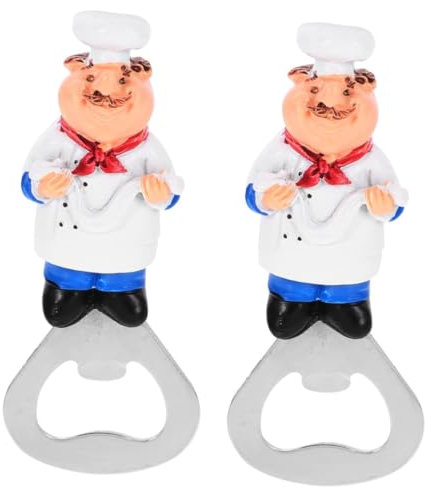 Cabilock 2pièces Ouvre-bouteille Magnétique De Réfrigérateur Forme De Chef Gadget Pratique Et Adorable Pour Cuisine Bar Accessoire Multifonctionnel Avec Magnet Intégré