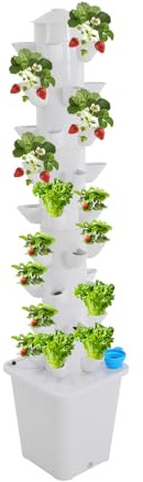 Kit di torre idroponica: 45 fori con irrigazione automatica, ideale per erbe, frutta e verdura