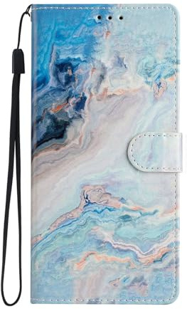 BLOTECH Magic Marble Case for Motorola MOTO G75 Flip Case Skin Feel PU Leather Girly Phone Wallet Case Marble Rivers Cellphone Cover for Women Girls with [Kickstand ] [Magnetic Clasp] [Card Holder]
