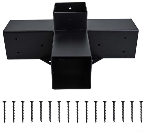 Yuanpgky Pergola Brackets Kit, Woodworks DIY Pergola Kit Right Angle Corner Bracket for Extension Elevated Wood Stand, Pergola Corner Brackets(A)