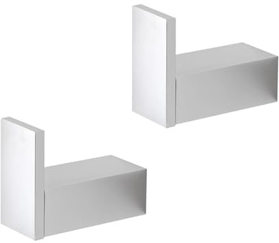 Inbagno Set 2 Appendini Porta Asciugamani E Accappatoi Con Corpo E Ganci In Alluminio Grigio Linea Accessori Bagno Sky, L 3 x P 6,5 x H 5,5 Cm, Con Fissaggi Inclusi