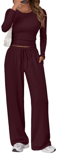 Trendy Queen Womens Two 2 Piece Matching Lounge Sets 2025 Early Fall Fashion Must Haves Y2K Workout Gym Clothes Comfy Airport Travel Vacation Luxury Outfits Sweatsuit Winter Clothing