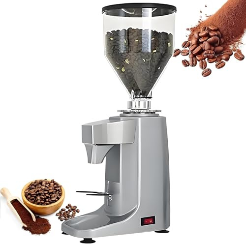 vnmudzeo Moulin à Café Expresso Professionnel 250 W - Affichage De La TempéRature Et De La DuréE, pour CafetièRes Filtre, Percolateurs, CafetièRes à Piston, CafetièRes Turques Silver
