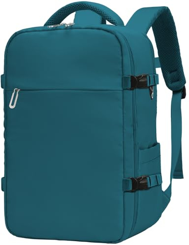 ZHXX Easyjet Handgepäck 45x36x20 cm Rucksack 30L mit Nassfach & Fach,Blau | Pfauenblau.Unter den Sitz für EasyJet.Mit 15,6 Zoll Laptopfach,Brustgurt,Kompressionsriemen & Anti-Diebstahl,Unisex.