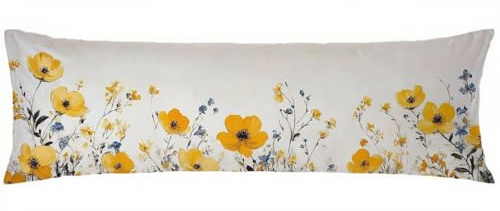 Seitenschläferkissen Orange Farbe Seitenschläferkissen Bezug 40x120cm, Blumen Pillow Case Samt Langes Schwangerschaftskissen Unsichtbarem Reißverschluss Waschbar Verbessern Sie Schlafqualität C0C625